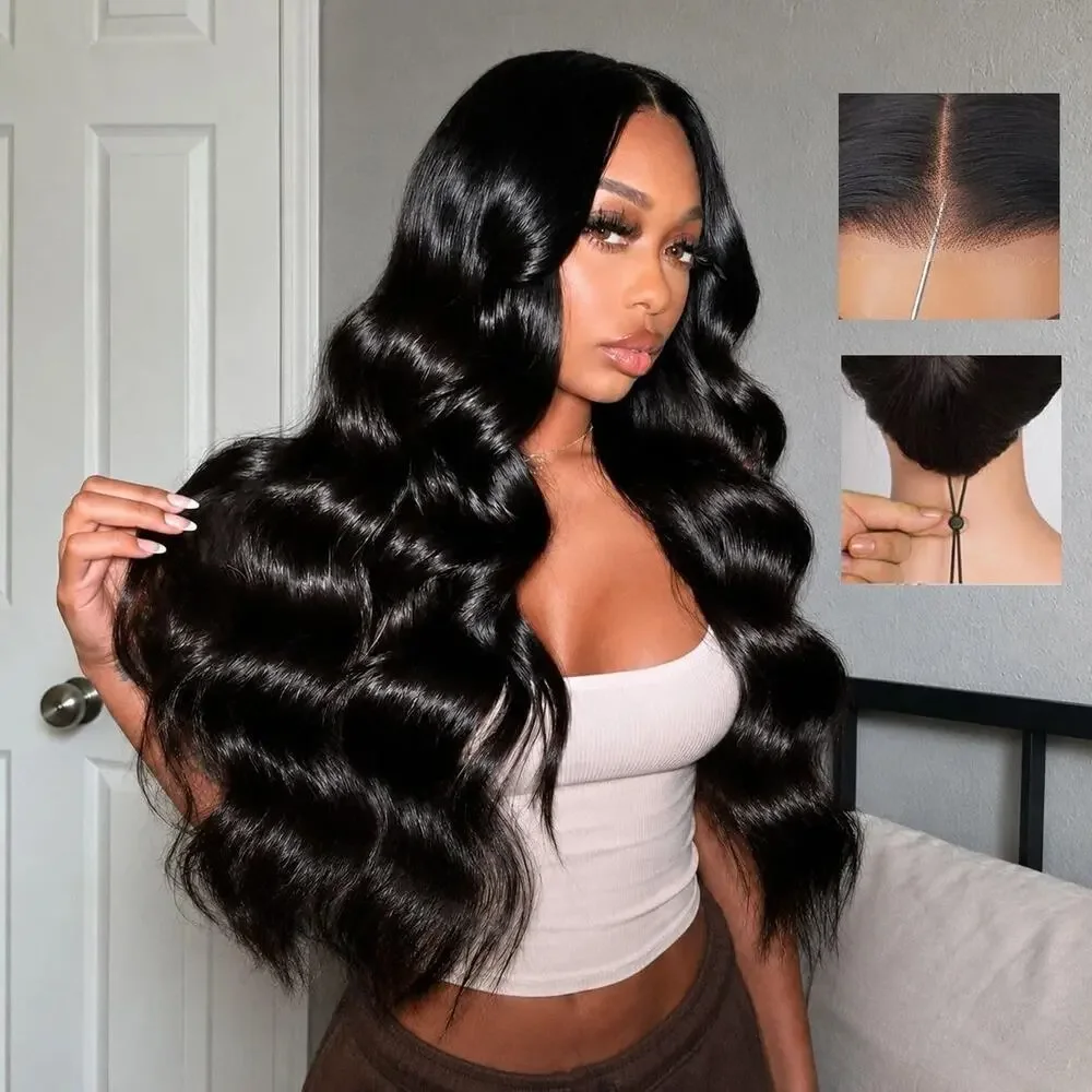 Tahikie 7x6 HD Lace Glueless Human Hair Wig Body Wave 250% Density